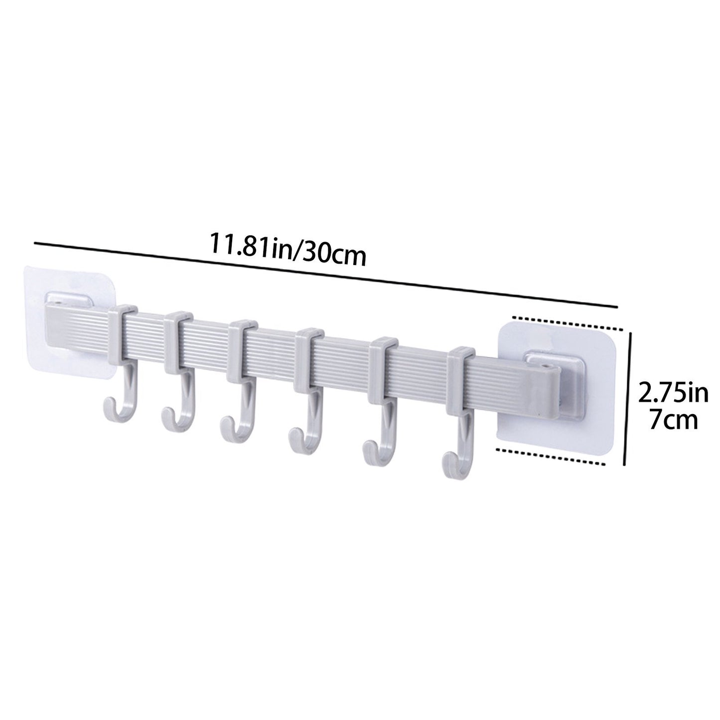 Multi-Purpose Adhesive Storage Hooks for Kitchen, Bathroom and Home Decor, Wall Corner Strong Adhesive Hook Kitchen Wall Hanging 6 Row Hook