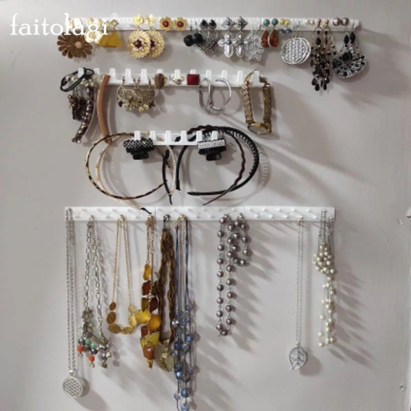 Wall Jewelry Orgainzer, 9 Pcs Adhesive Wall Mount Jewelry Hooks Set