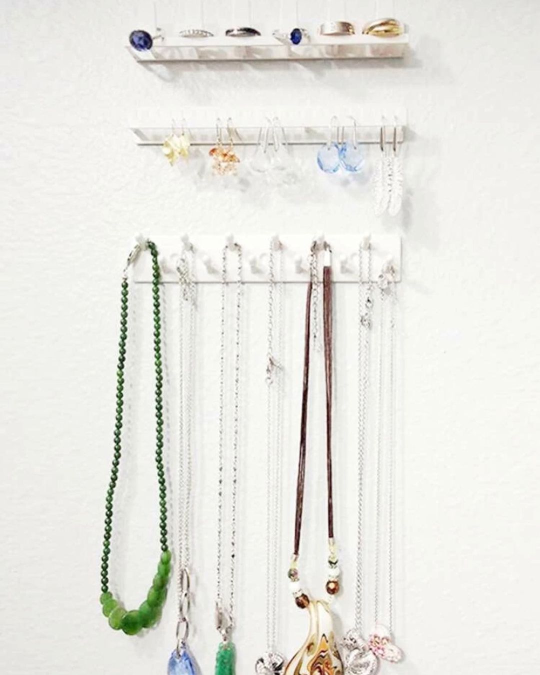 Wall Jewelry Orgainzer, 9 Pcs Adhesive Wall Mount Jewelry Hooks Set