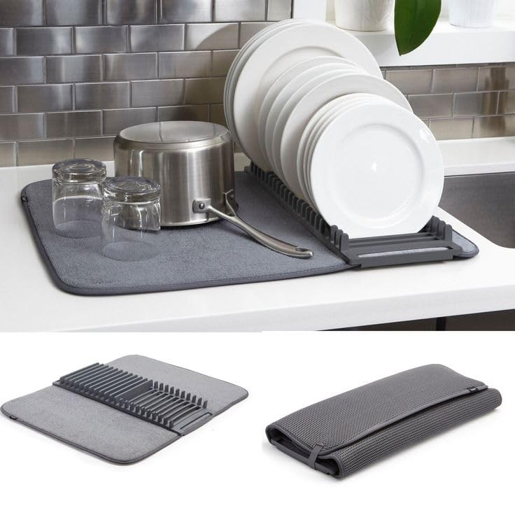 Dish Drying Mat with a Rack