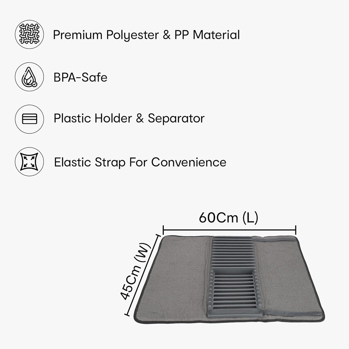 Dish Drying Mat with a Rack