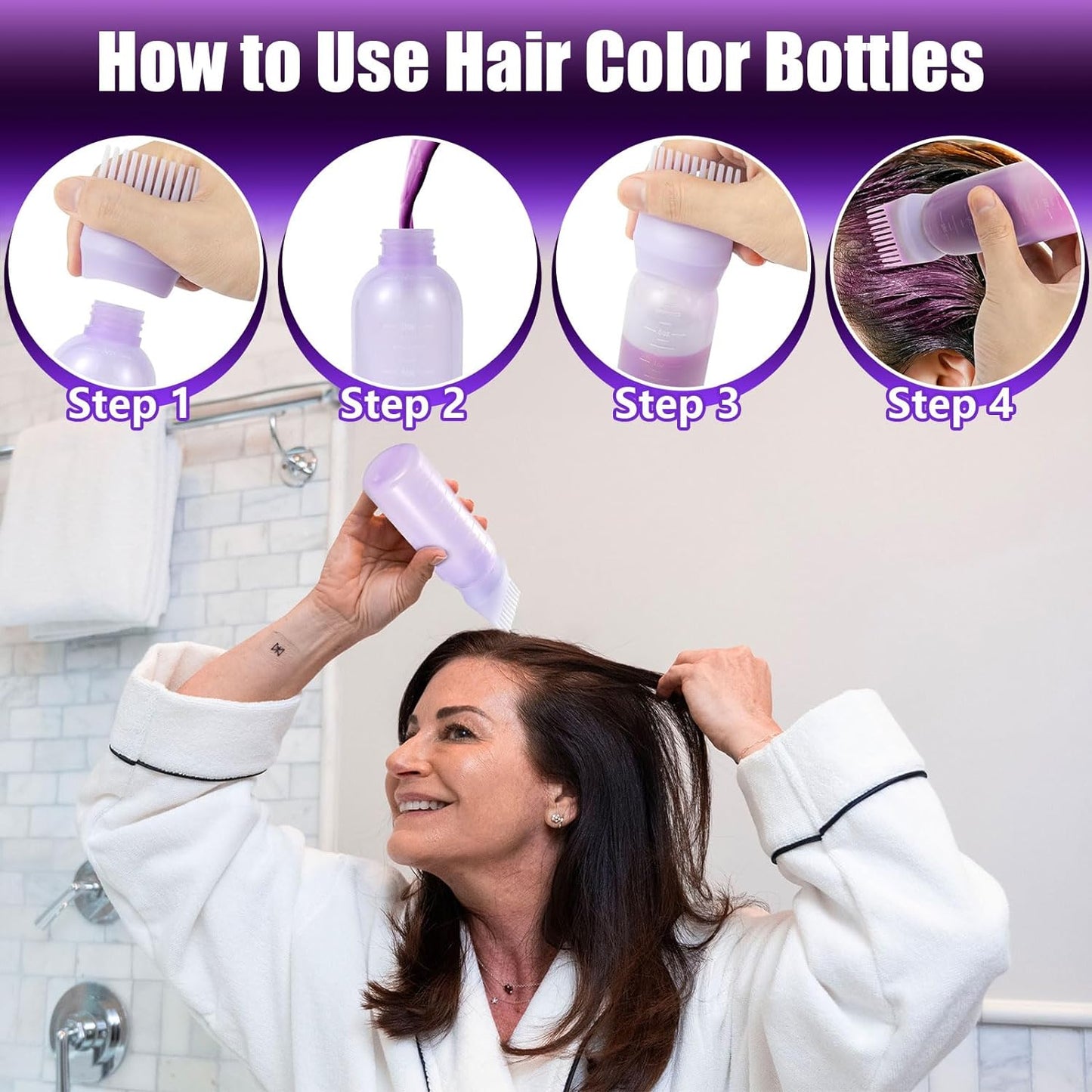 Hair Dye Applicator Comb Bottle