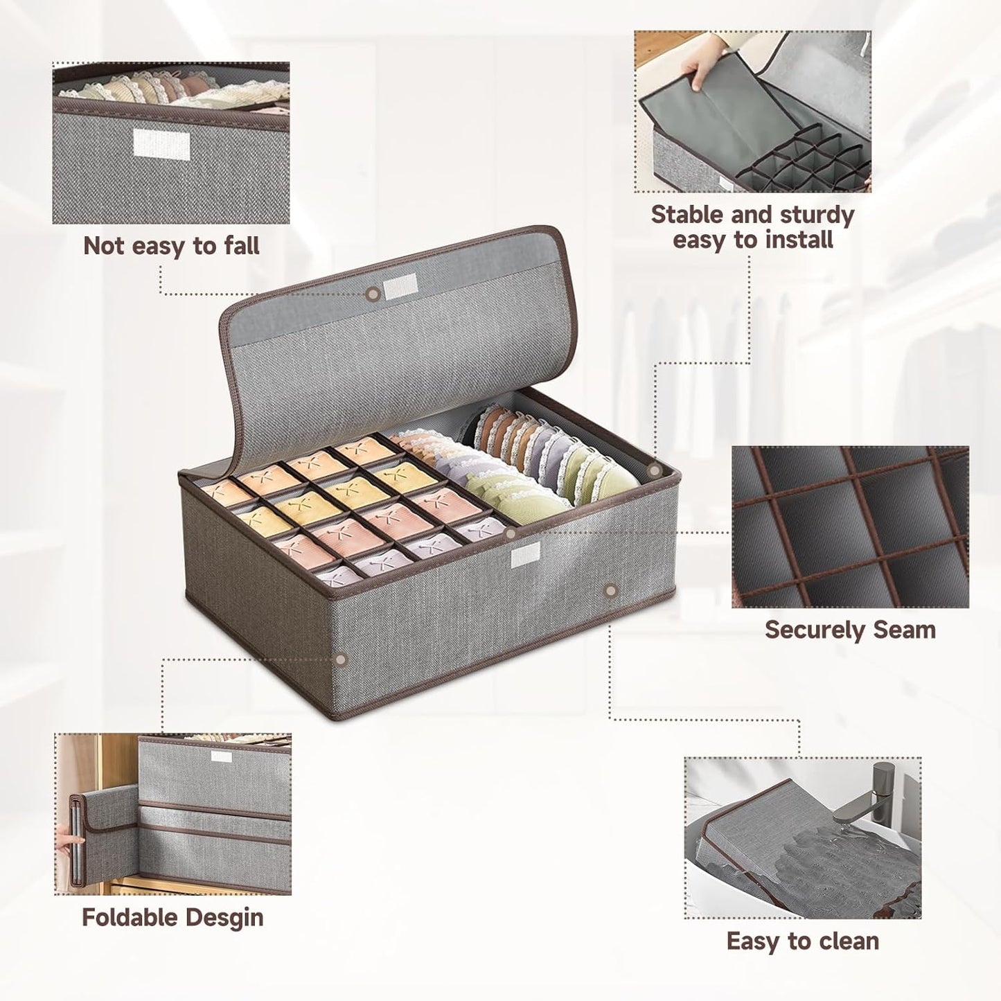 Underwear Organizer Box with Cover