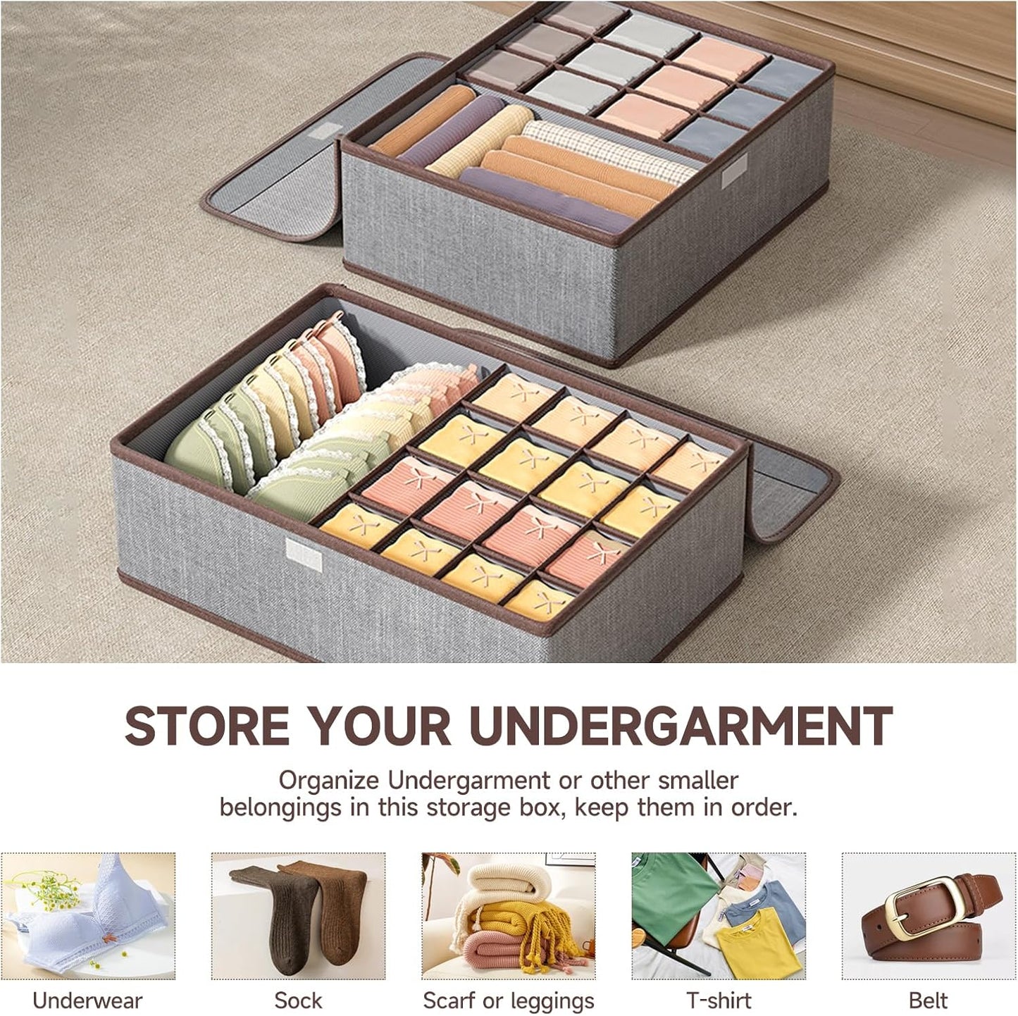 Underwear Organizer Box with Cover