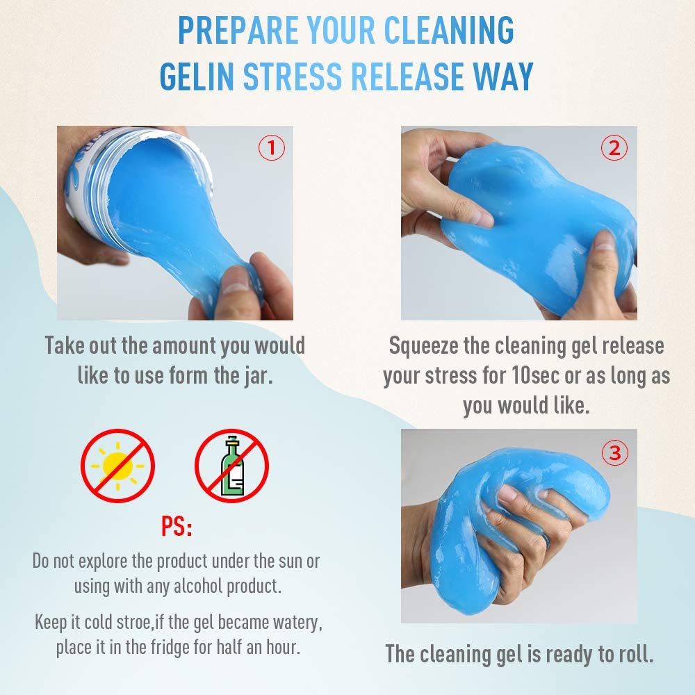 Cleaning Slime, Cleaning Gel for car dashboard, keyboard and home electronics