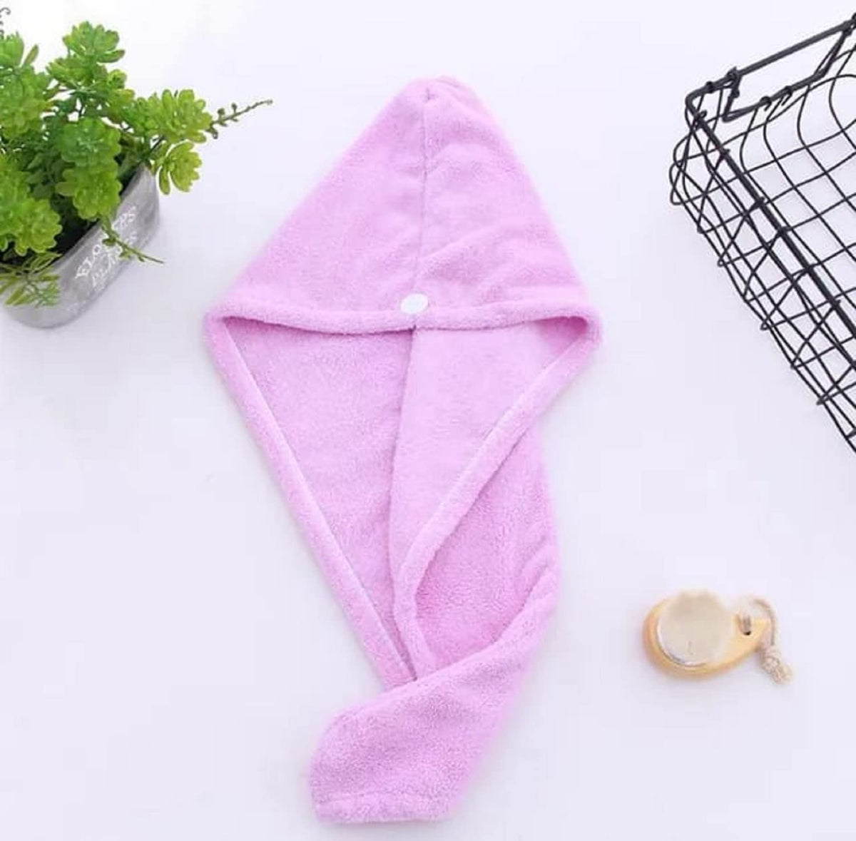 Hair towel wrap in purple