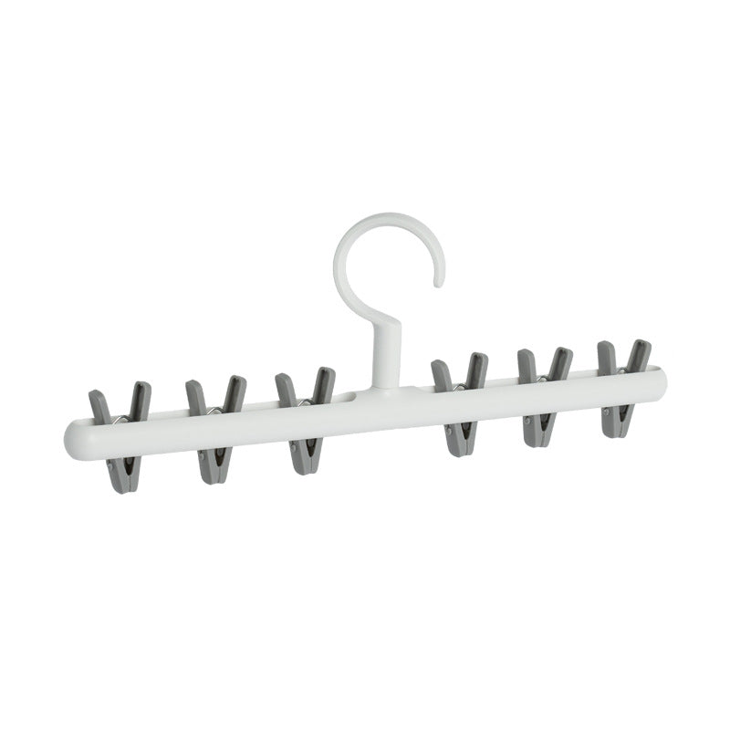 Hats and socks hanger, white with grey clips