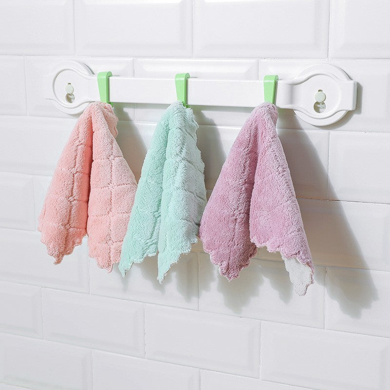 Soft coral fleece microfiber cleaning towel for everyday cleaning