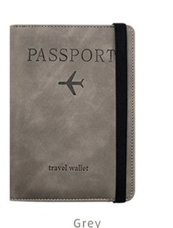 RFID blocking passport holder in grey