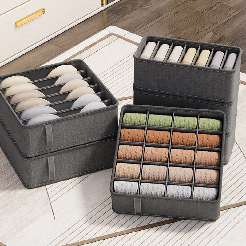 Underwear drawer organizer set in dark grey