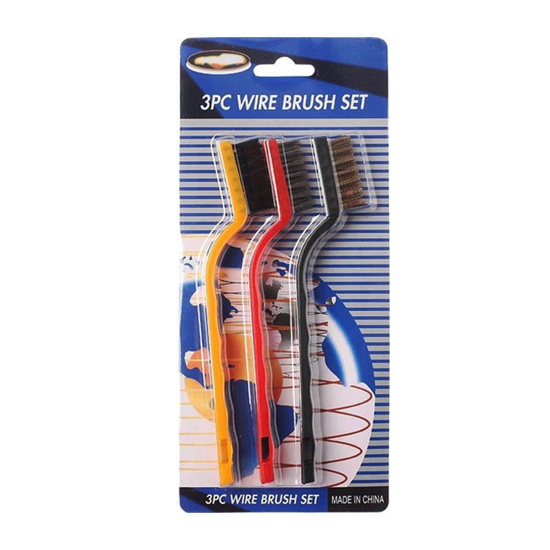 Gas Stove Cleaning Brushes (3 Pcs) , Nylon/Brass/Stainless Steel Wire Brushes for Cleaning