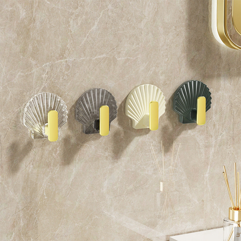 Shell Design Adhesive Hooks (4 Pcs)