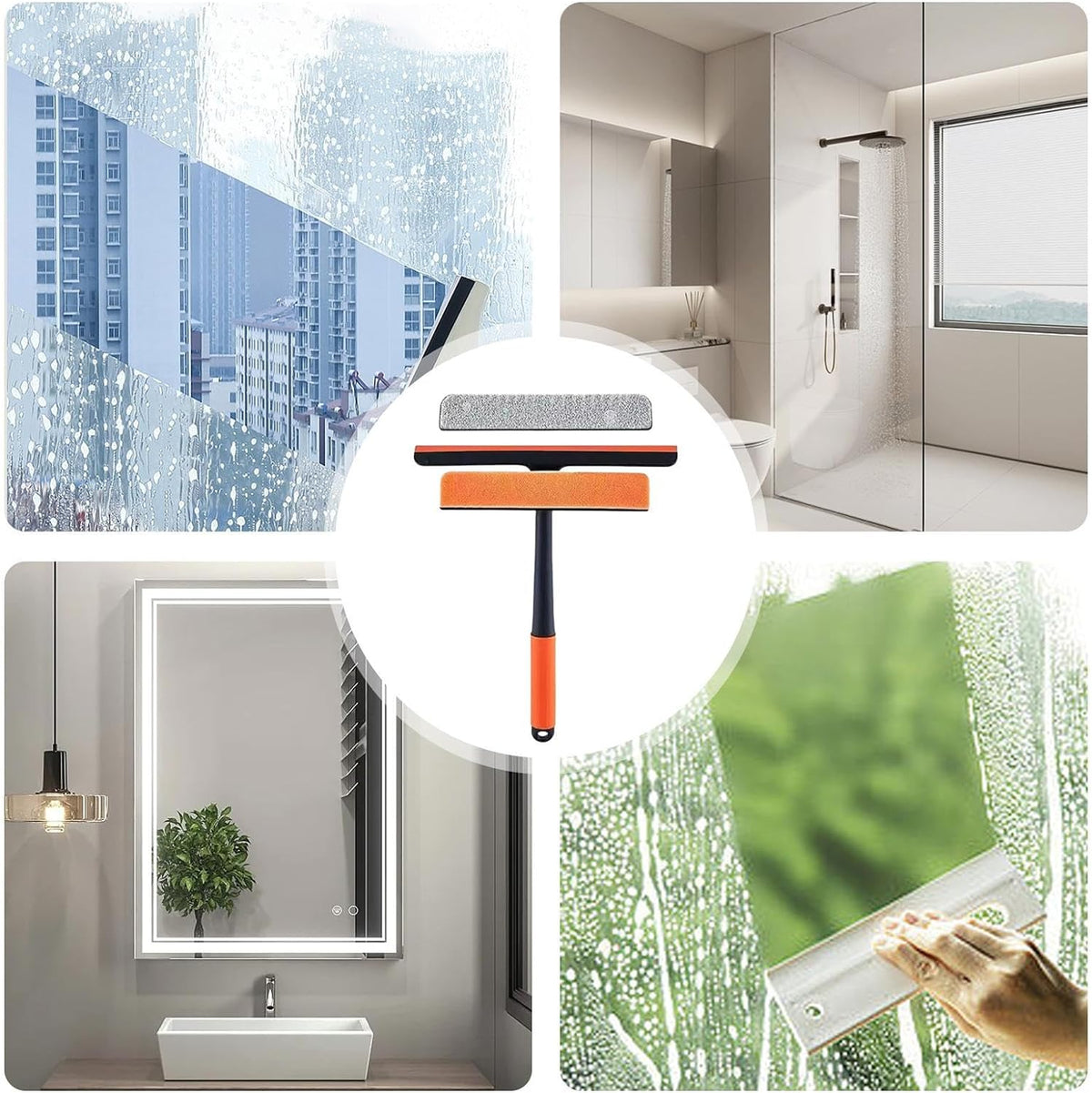 Window wiper with long handle
