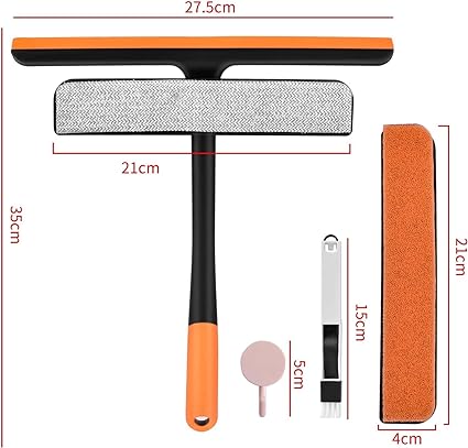 3-in-1 window screen and glass wiper, regular handle