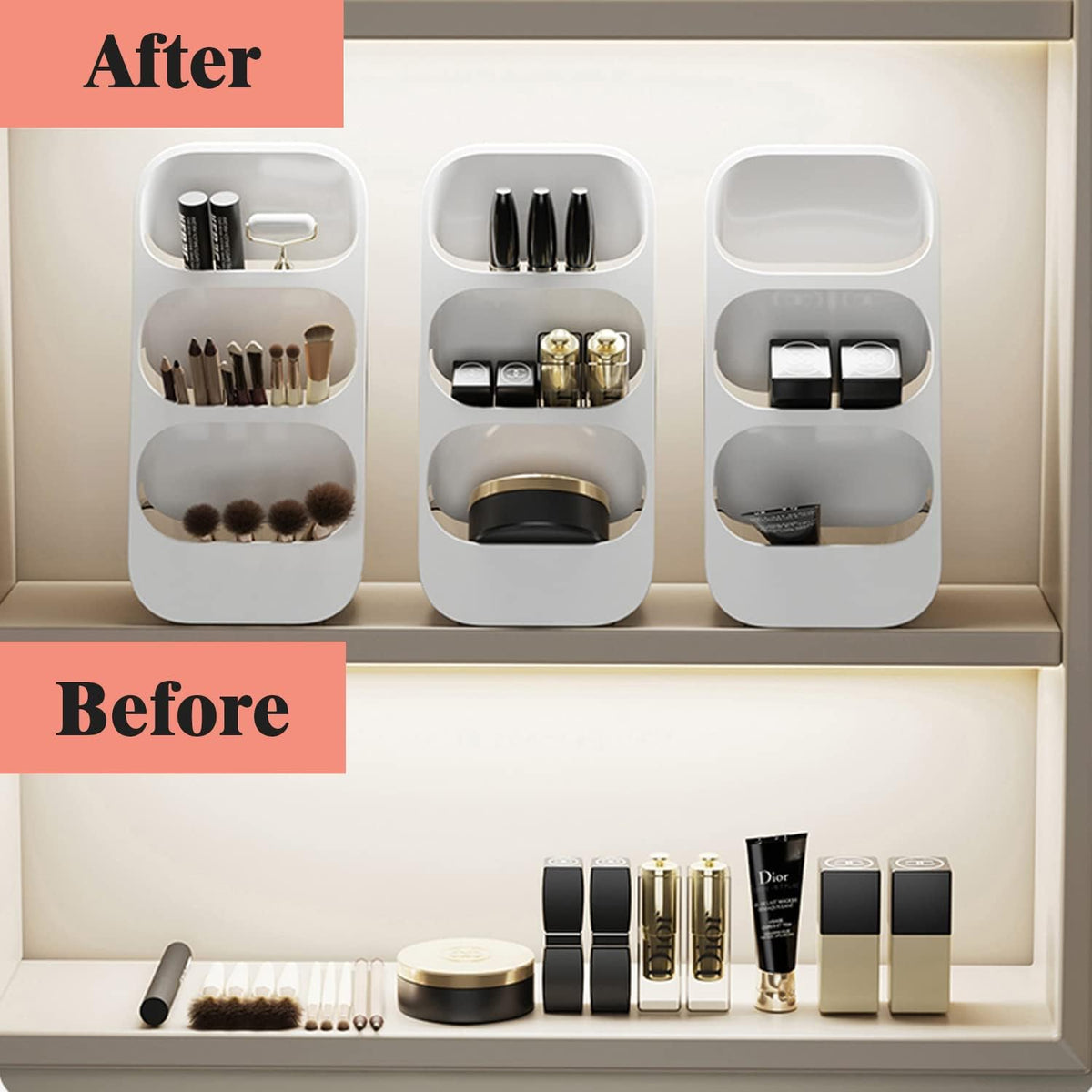 3-layer rack for utensils or makeup brushes