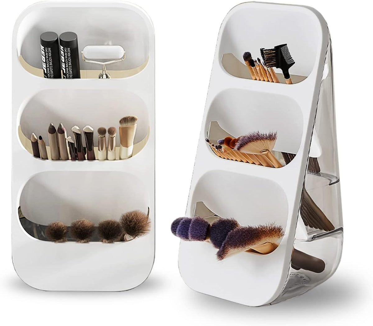3-layer utensil and brush rack in white