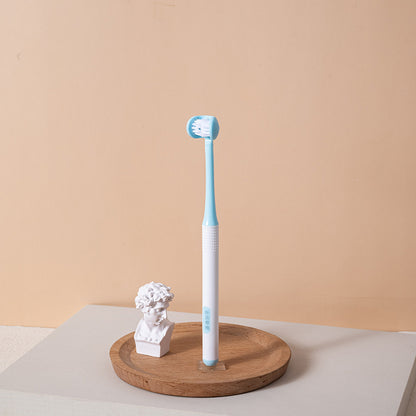 3-sided toothbrush in blue