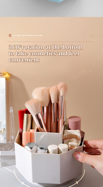 Rotating makeup storage for skincare and cosmetics