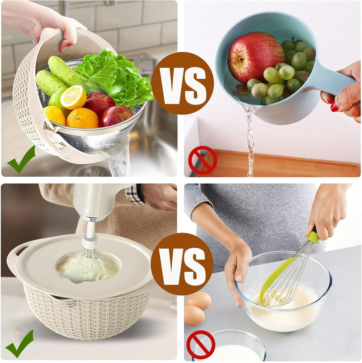 Colander for washing fruits and vegetables
