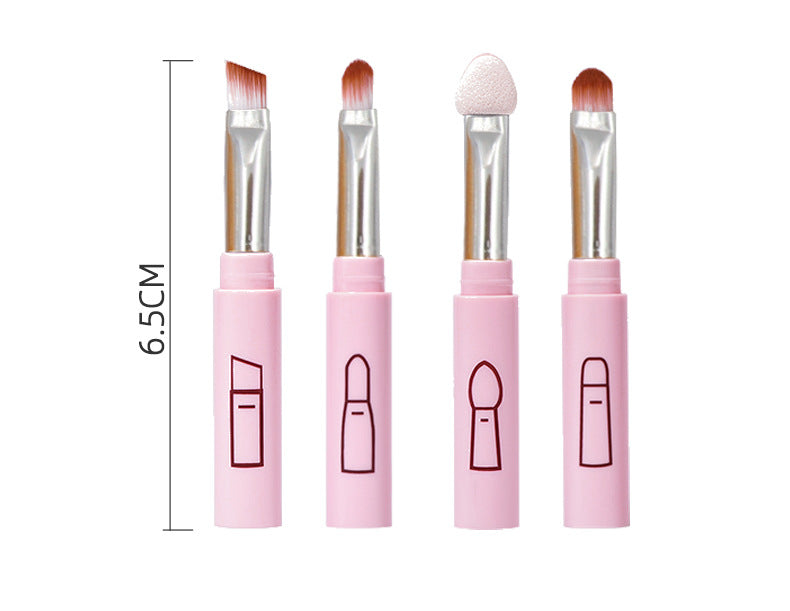 Multifunction makeup brush for eyes, lips and face