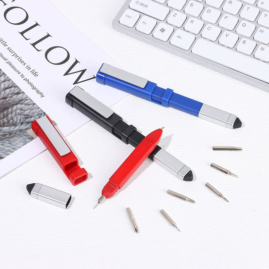 4-in-1 multifunctional pen with phone holder, stylus and screwdriver