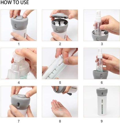 Travel bottle dispenser for lotion