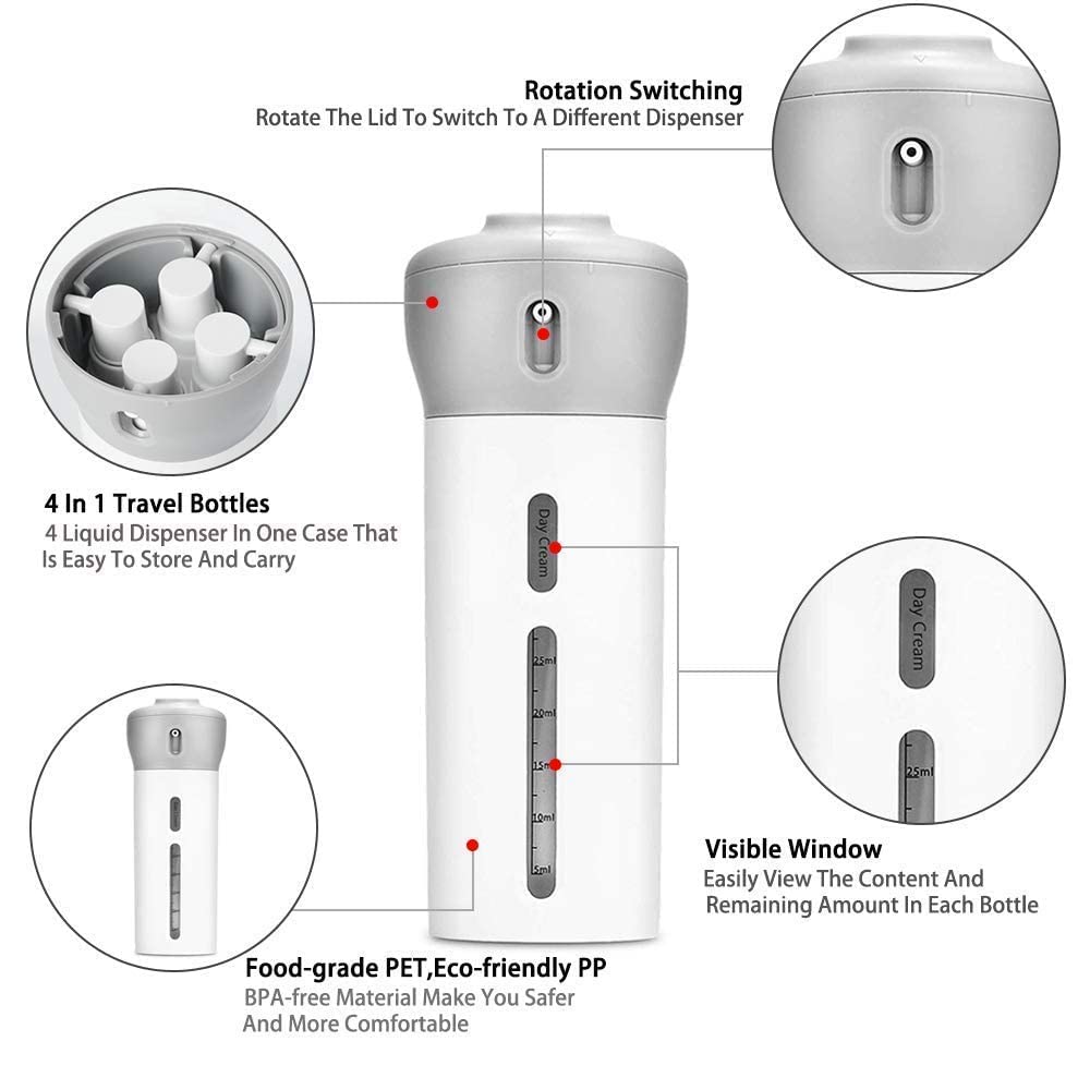 Refillable travel bottle set