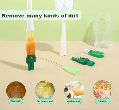 Straw and gap cleaning brushes