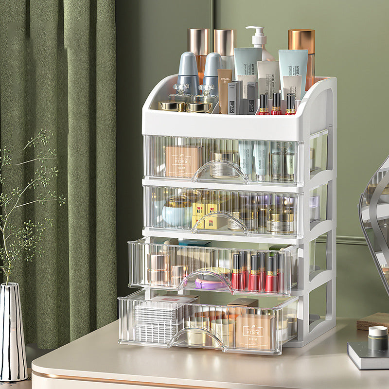 5-level organizer with transparent drawers, white