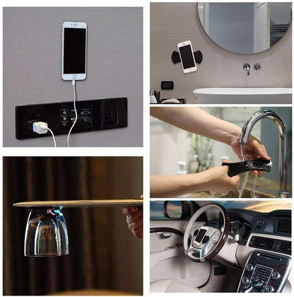 Gel Pad Phone Holder (2 pieces), Nano Rubber Pads, Universal Sticky Gel Pads Car Mount Cell Phone Holder
