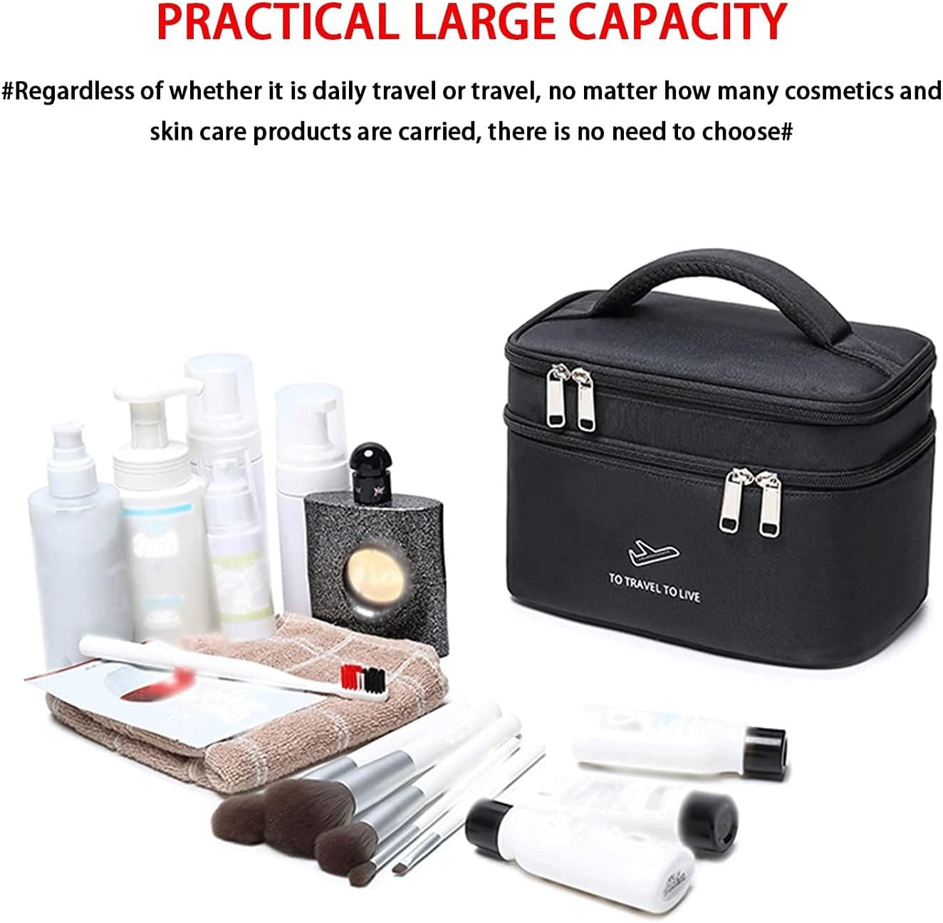 Travel Dual Layer Cosmetic Bag