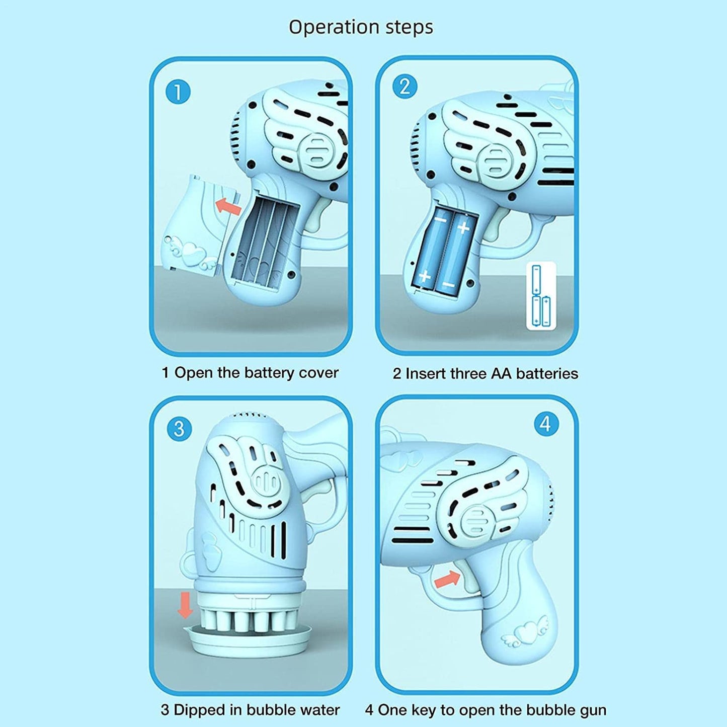 23 Holes Bubble Gun for Kids, Fan Bubble Maker Bubble Blower Automatic Bubble Machine Toy for Kids
