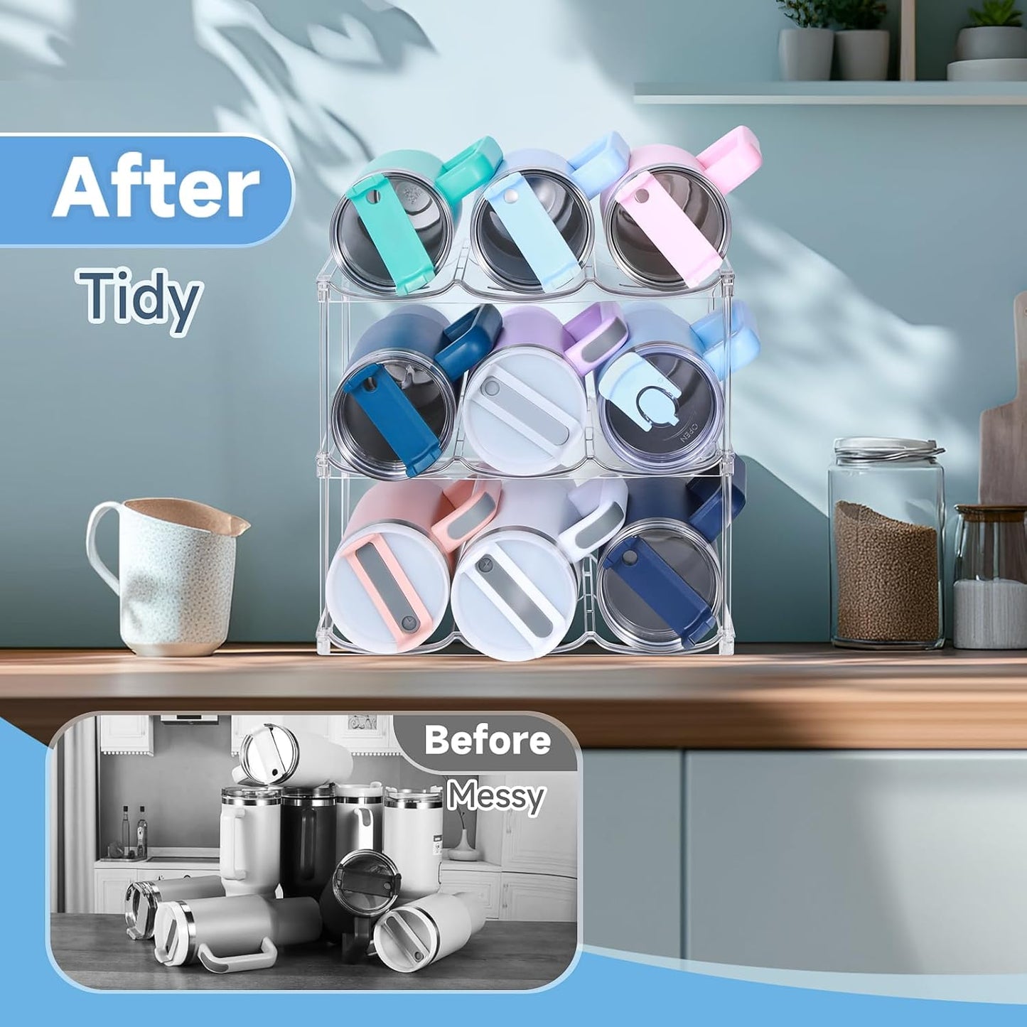 Water Bottles Organizer Stand