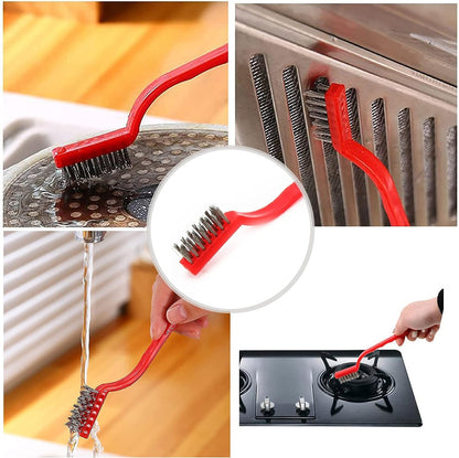 Gas Stove Cleaning Brushes (3 Pcs) , Nylon/Brass/Stainless Steel Wire Brushes for Cleaning