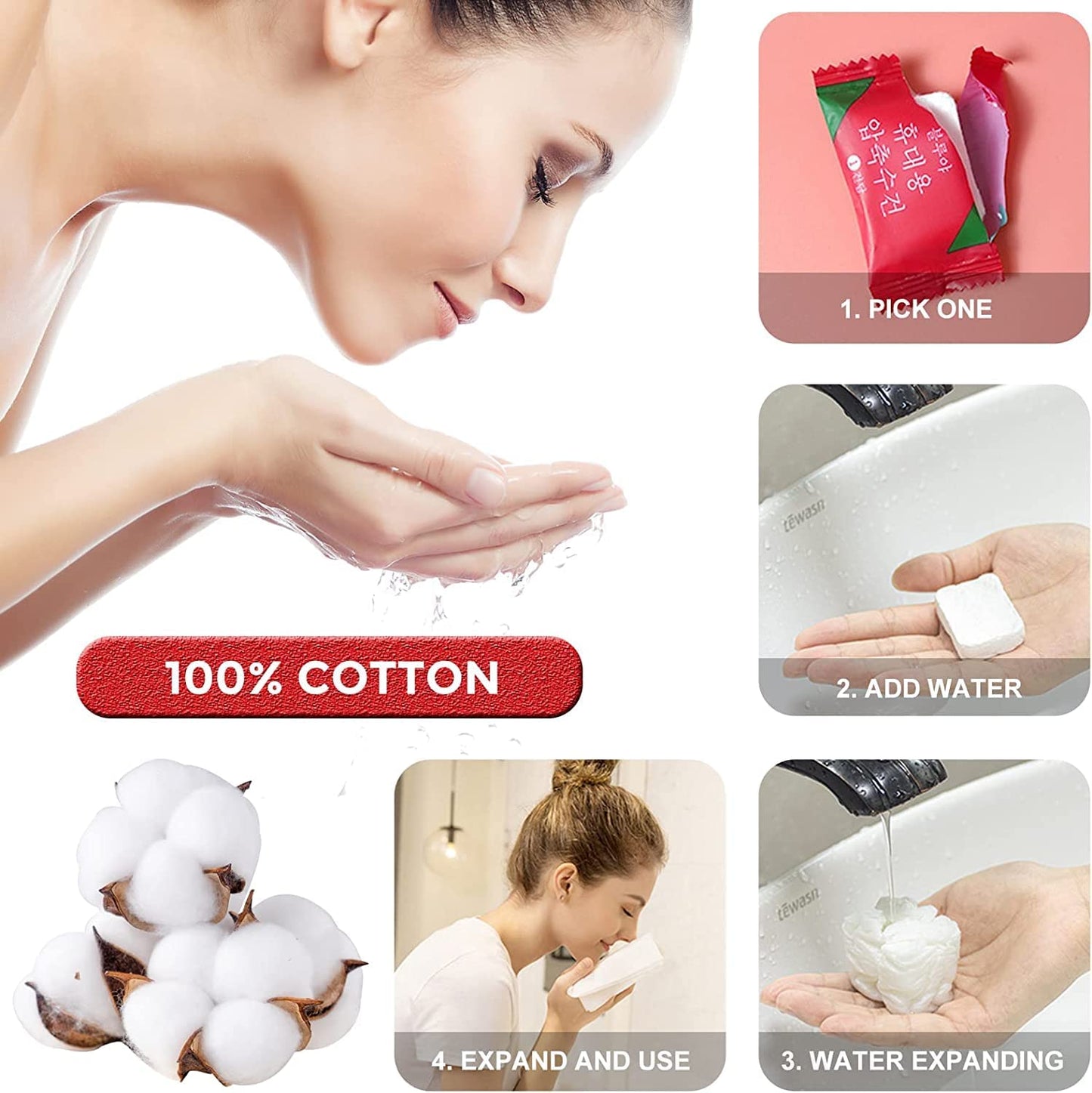 Compressed Magic Towel 20Pcs/Bag  Pure Cotton Compressed Portable Travel Facial Towel Washcloth Napkin Moistened Tissues