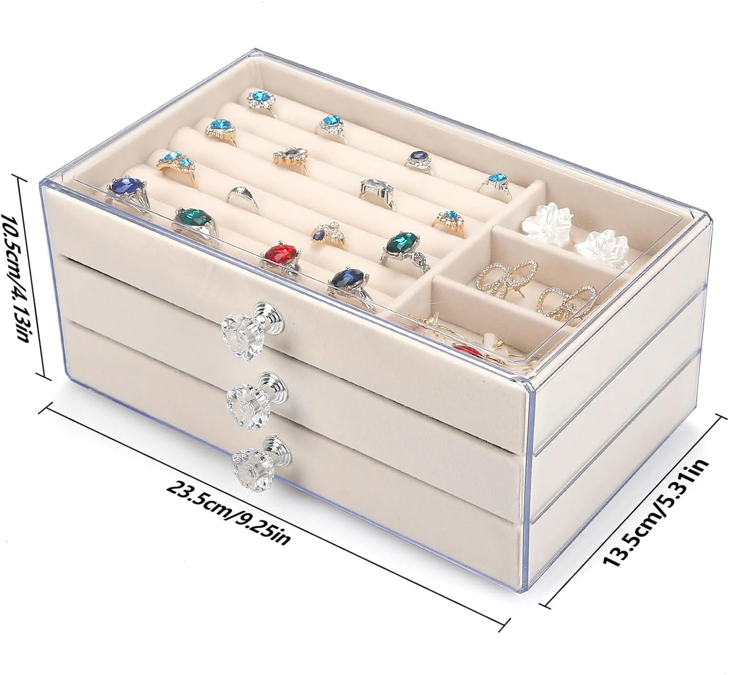 3 Drawers Jewelry Box