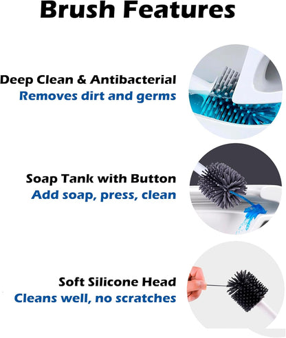 Silicone Soap Dispenser Toilet Brush