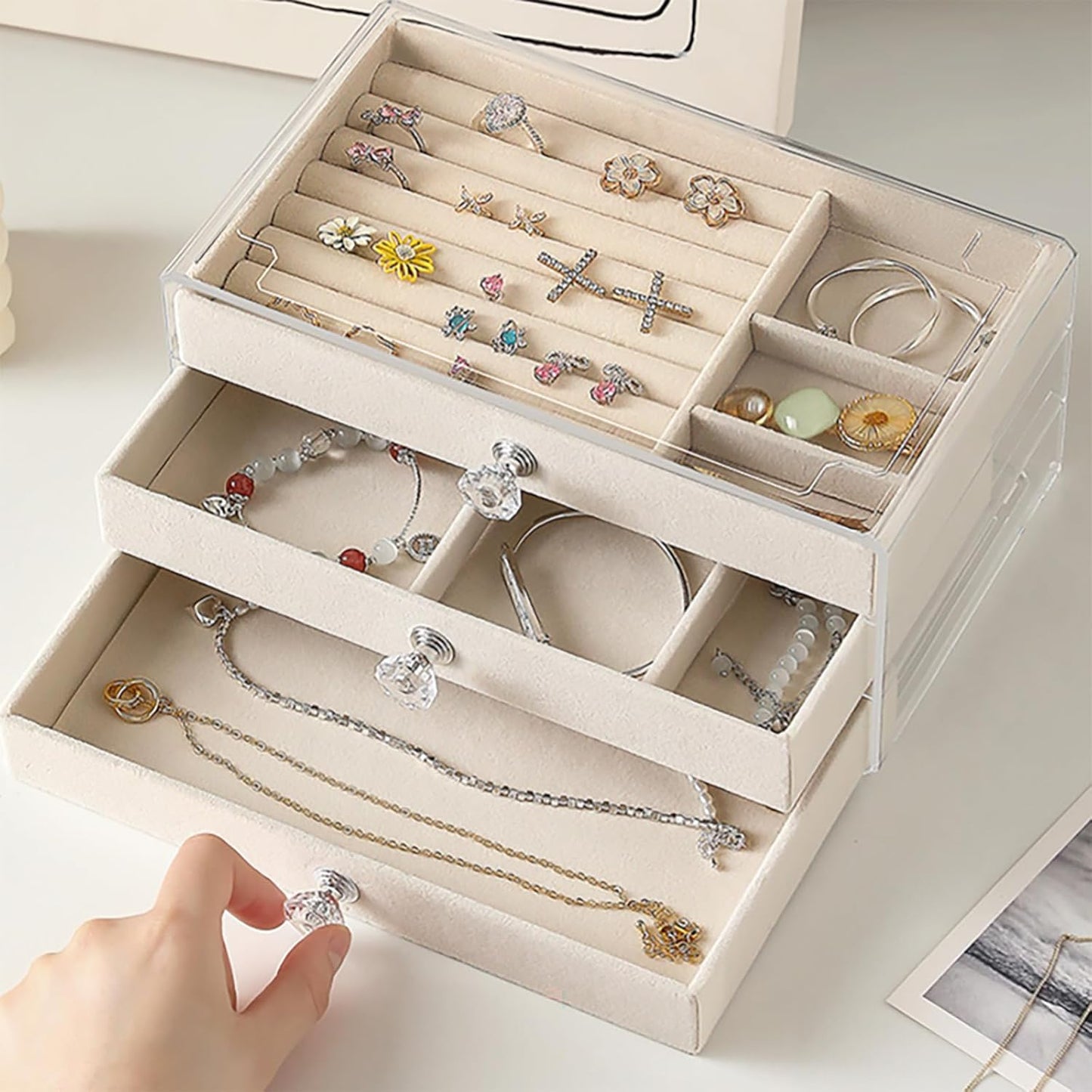 3 Drawers Jewelry Box
