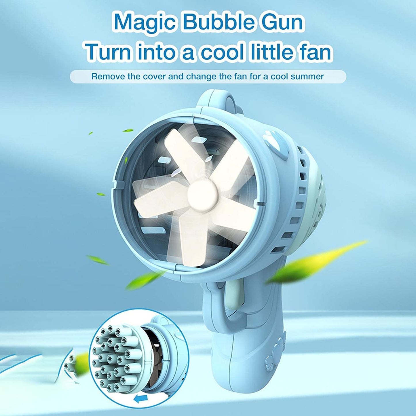 23 Holes Bubble Gun for Kids, Fan Bubble Maker Bubble Blower Automatic Bubble Machine Toy for Kids