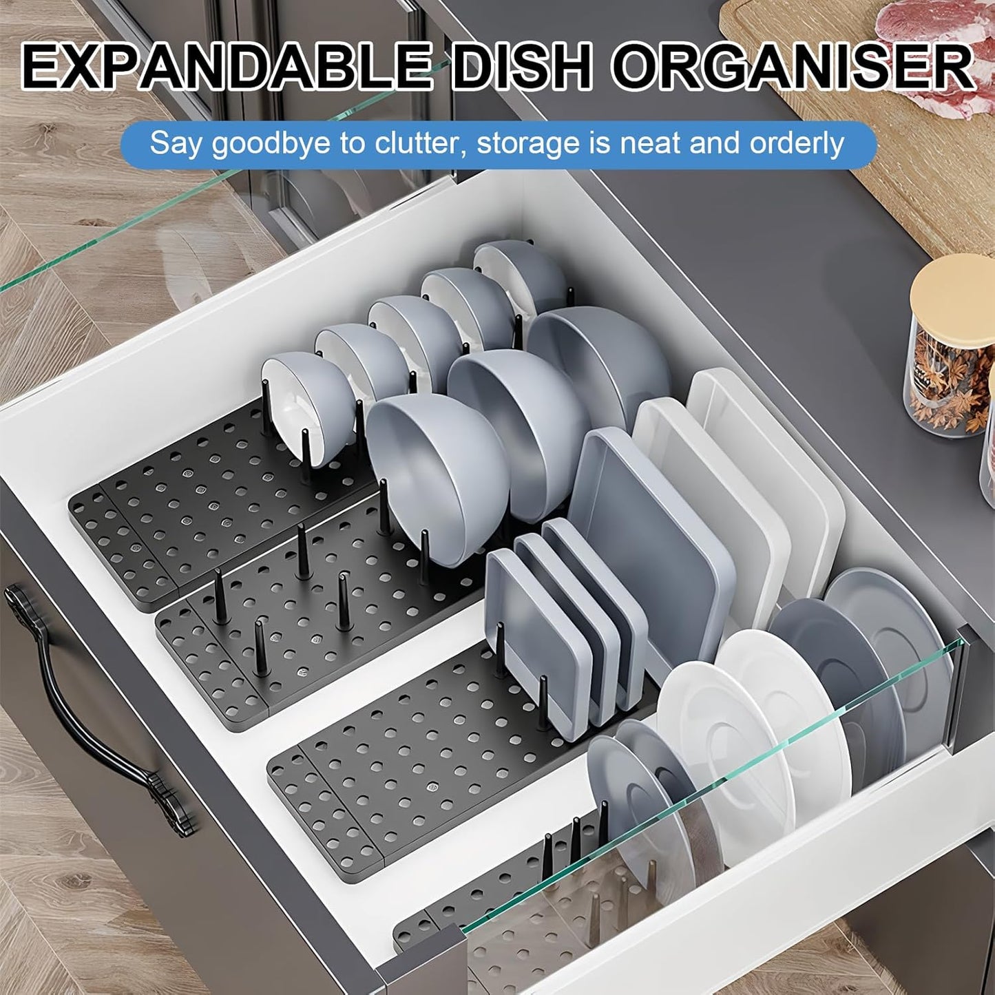 Adjustable Drawer Plate Rack