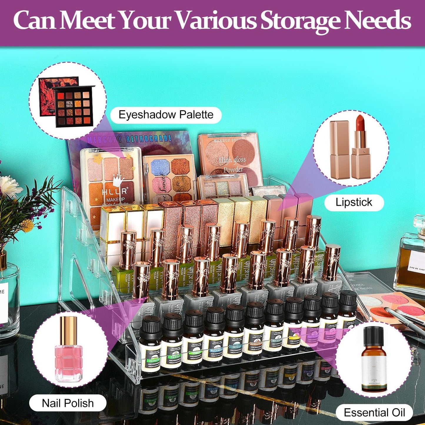 Multilevel Acrylic Cosmetics Display
