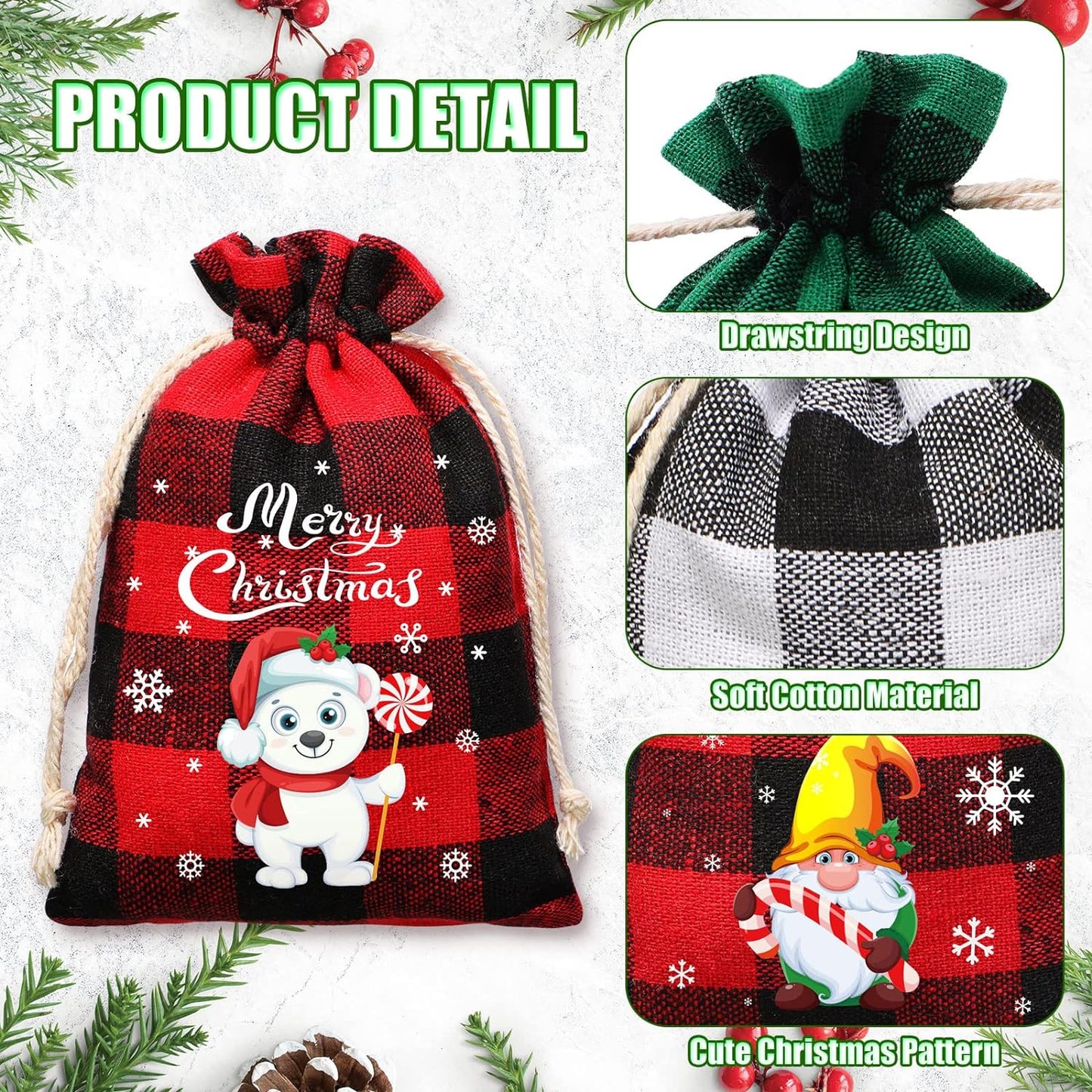 Christmas Drawstring Bags