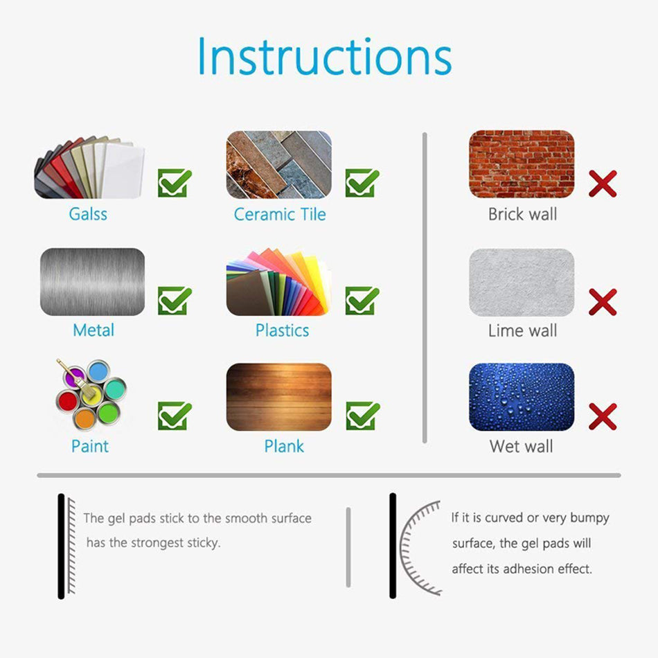 Gel Pad Phone Holder (2 pieces), Nano Rubber Pads, Universal Sticky Gel Pads Car Mount Cell Phone Holder
