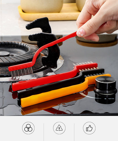 Gas Stove Cleaning Brushes (3 Pcs) , Nylon/Brass/Stainless Steel Wire Brushes for Cleaning