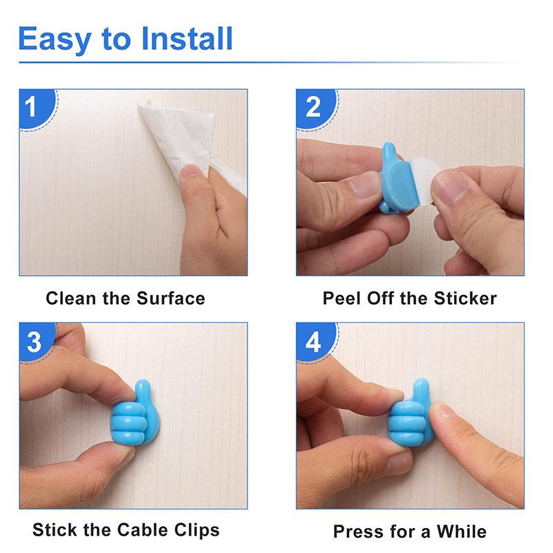 Multi-Purpose Thumb Hook     Self-Adhesive Wall Decoration Hook for Cable Clip Key Hat Makeup Brush, Home Office Wall Storage