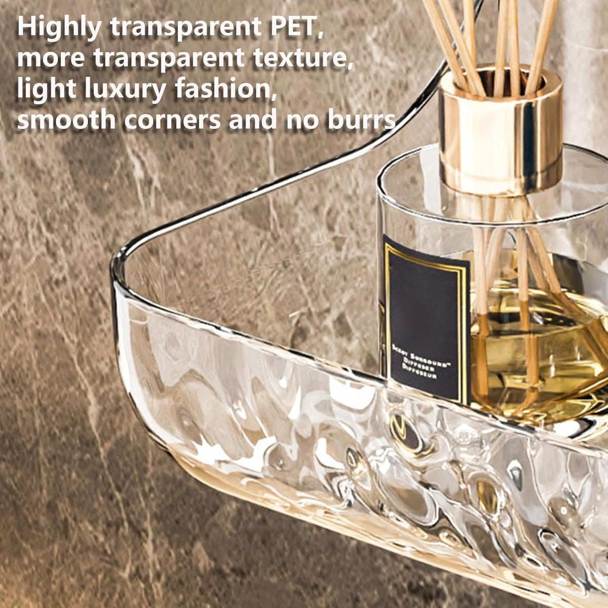 No-drill acrylic bathroom rack