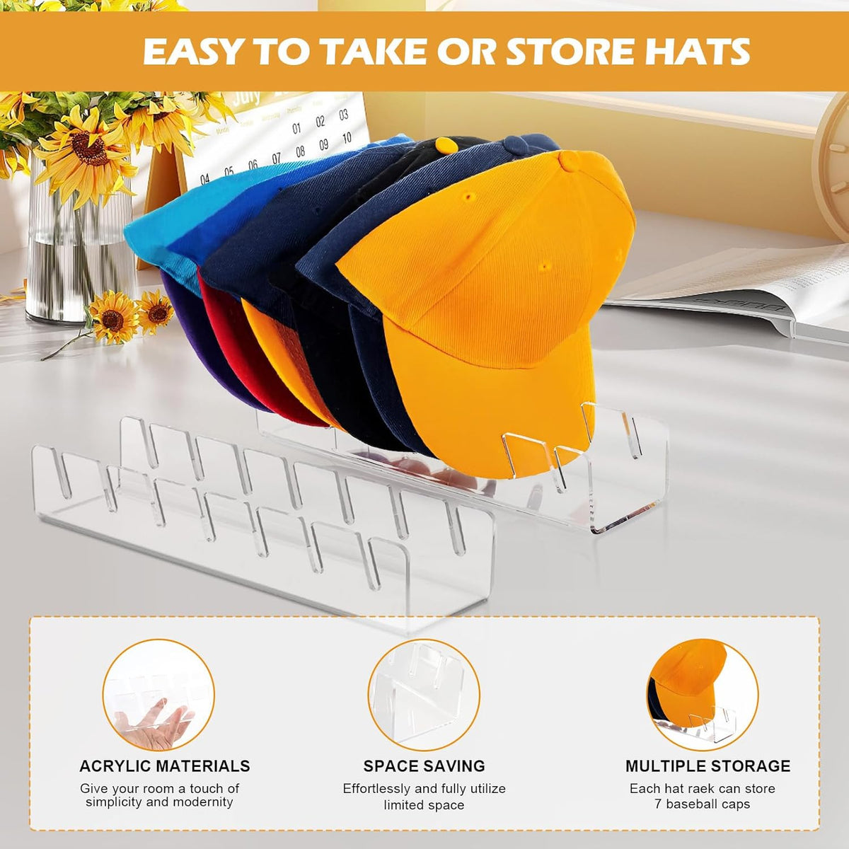 Clear acrylic hat rack