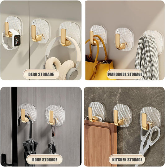 Acrylic luxury adhesive hooks, 4 pieces, hold up to 2 kg