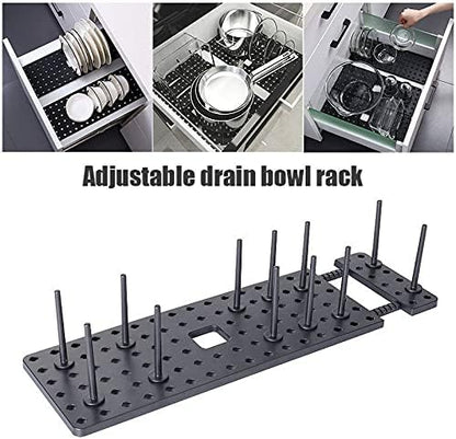 Plate holder for deep kitchen drawers