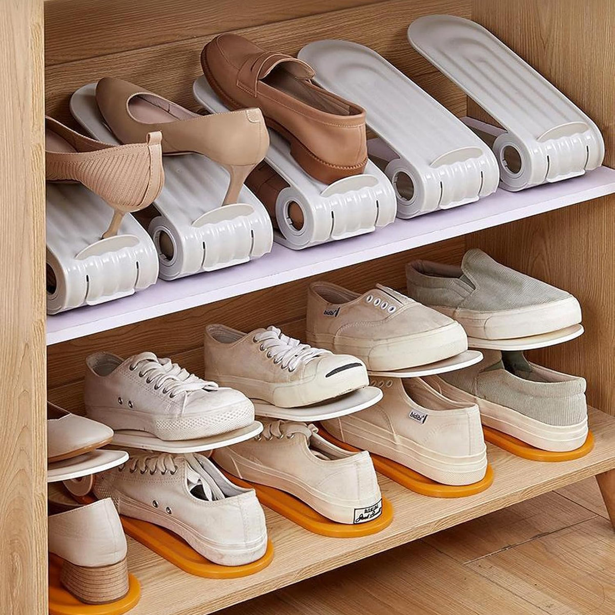 Adjustable shoe rack organizer for everyday shoes